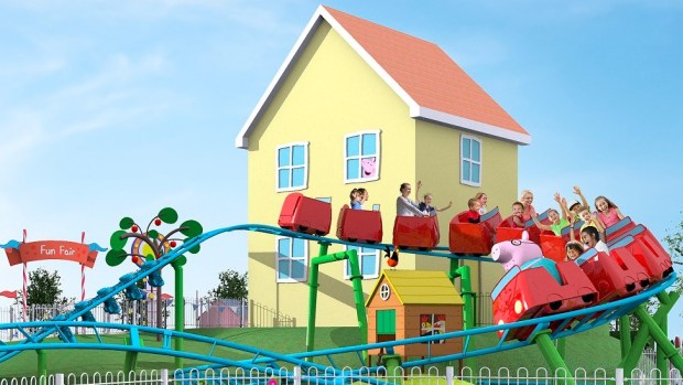 Concept art of the Daddy Pig's Roller Coaster coming to Peppa Pig theme park at Legoland Florida. (Legoland)