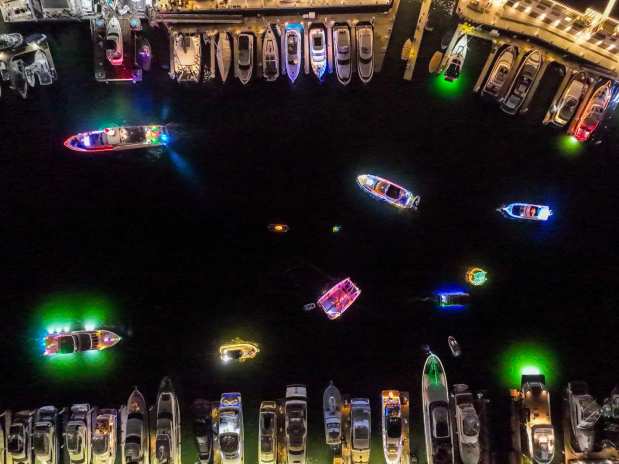 Decorated boats cruise the harbor during the 115th Annual Newport Beach Christmas Boat Parade in Newport Beach, CA, on Wednesday, December 13, 2023. (Photo by Jeff Gritchen, Orange County Register/SCNG)