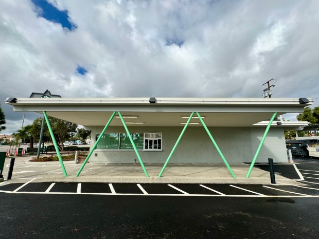 In order to move into the space, the city of Tustin required Starbucks to maintain most of the structure's architectural integrity. (Photo by Brock Keeling/SCNG)