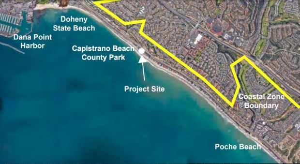 A proposal to build a beachfront home on stilts on Beach Road, an area of Dana Point that has suffered severe erosion in recent years, was appealed by the California Coastal Commission. (Source: California Coastal Commission staff report)