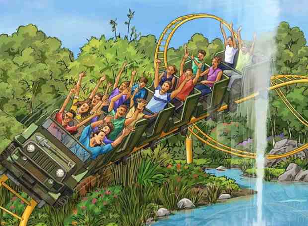 Concept art of Jungle Rush coaster at Dreamworld. (Courtesy of Dreamworld)