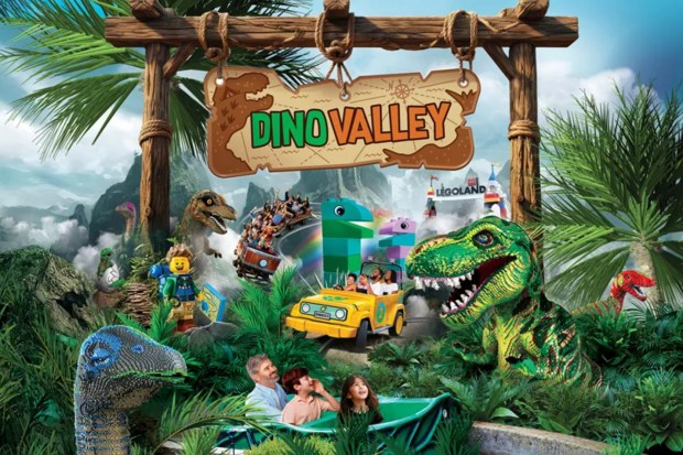 Concept art of the Dino Valley themed land coming to Legoland California in 2024. (Legoland)