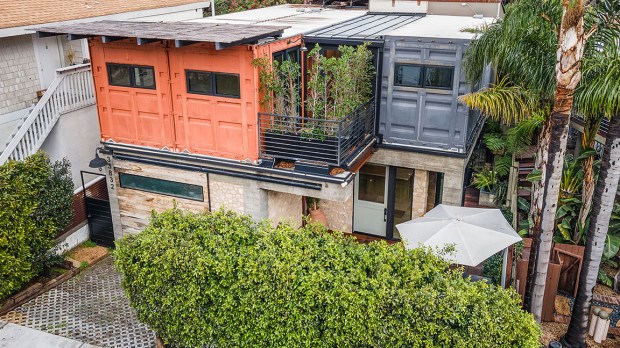 This 1,600-square-foot Dana Point container house in the Lantern District is selling for $1.78 million. (Photo by Preview First)
