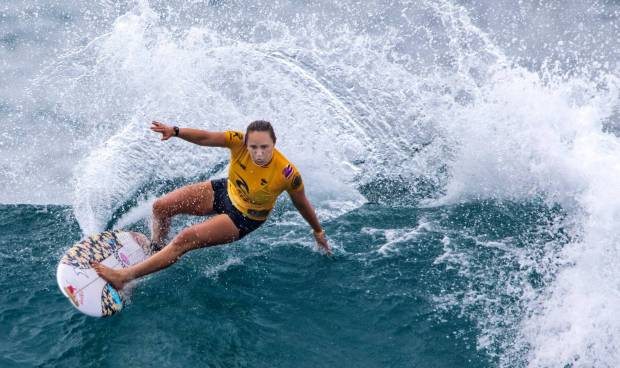 Hawaii's Carissa Moore in 2022 made it to the WSL Final 5 at Lower Trestles.(Photo by Mark Rightmire, Orange County Register/SCNG)